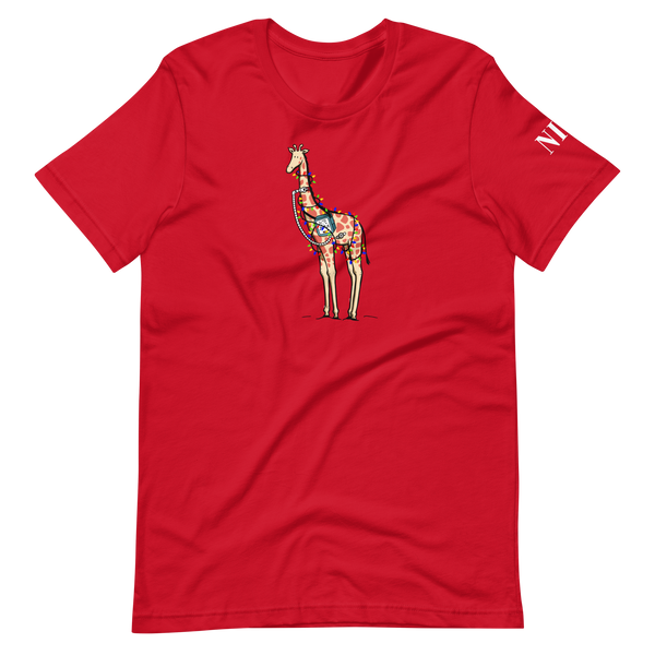 Z - NICU - Christmas Giraffe - Adult T-Shirt