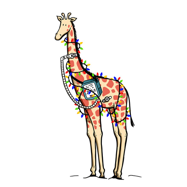Christmas Giraffe - Adult T-Shirt
