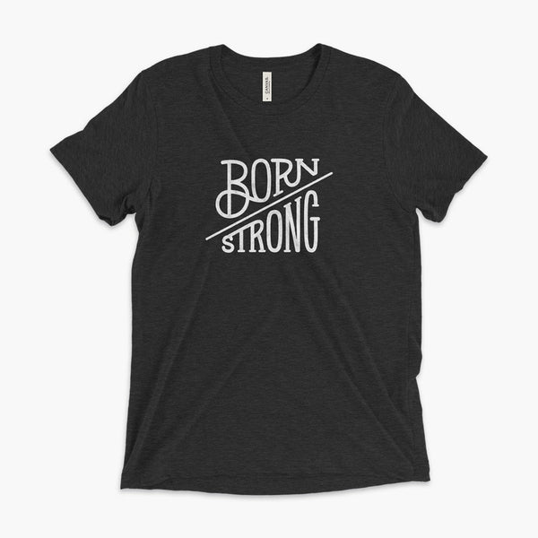  StomaStoma Empower Born Strong  Tri-Blend Black T-Shirt