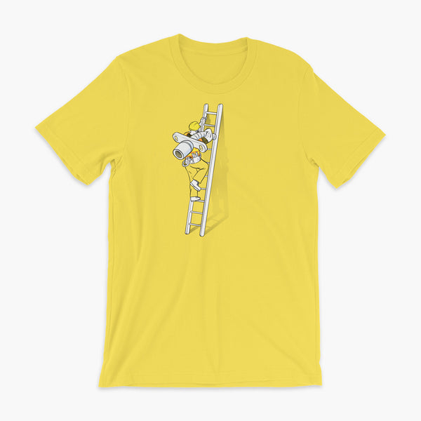 trach change construction worker adult yellow t-shirt for living the tubie and trach life by StomaStoma